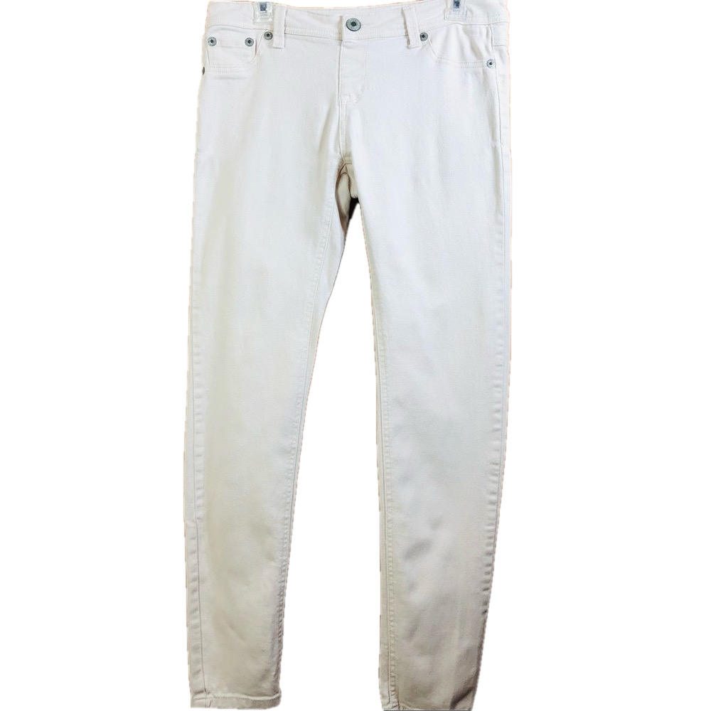 Wet Seal Size XL Very Light Peach Denim Pants with Back Pockets and Belt…